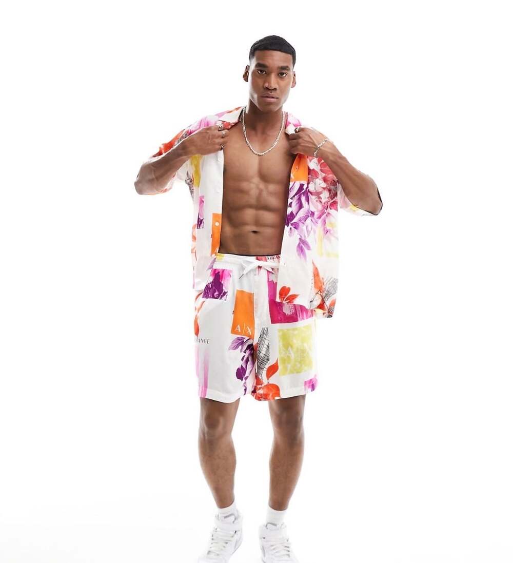 🔥Armani Exchange Eco Viscose Set Luxury Resort Premium Vacation Streetwear